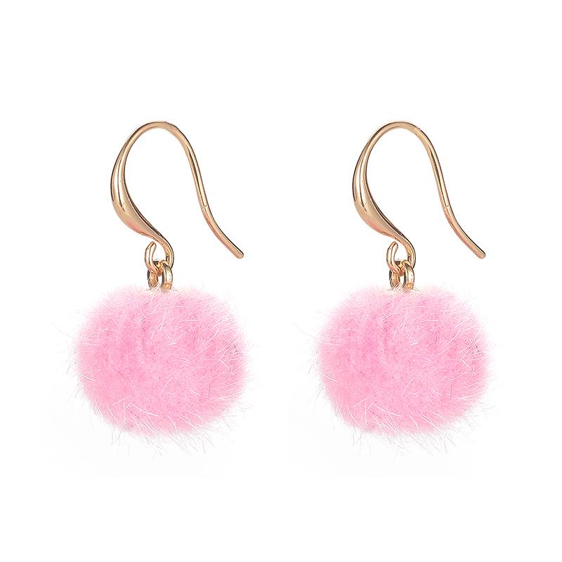 Темперамент Красные Волосы Шарик Серьги Крючок Личность Сетка Красный Прилив Люди Серьги Мода Дикие Серьги