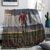 Custom Name,Cristiano Ronaldo Manchester United Back  Printed Flannel Blanket, soft throw for bedroom sofa, washable,fan merchandise, great gift.chl