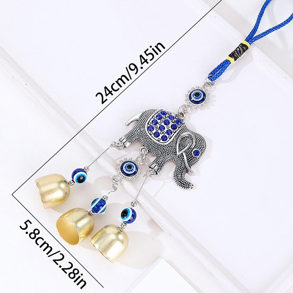 Evil Eye Blue Ward Off Evil Bead Tassel Bell Wind Chimes Pendant Amulet Mascot Feng Shui Home Wall Hanging Decor