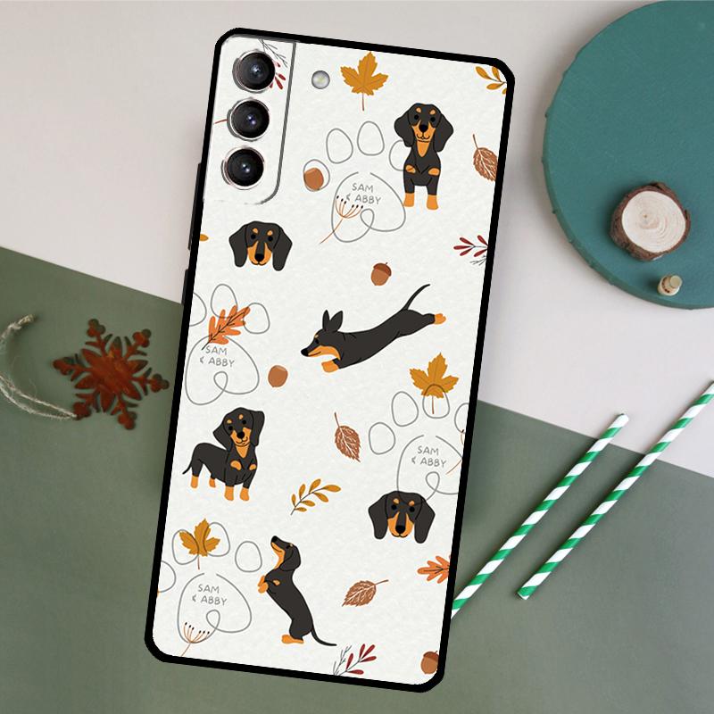 Милый Чехол с Таксой для Samsung Galaxy S23 S22 S21 Ultra S20 FE S10 S9 Note 10 Plus Note 20 Ultra