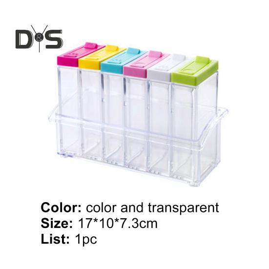 6 шт./компл. коробка для приправ с поддоном для хранения приправ, пластиковая влагостойкая банка для соли