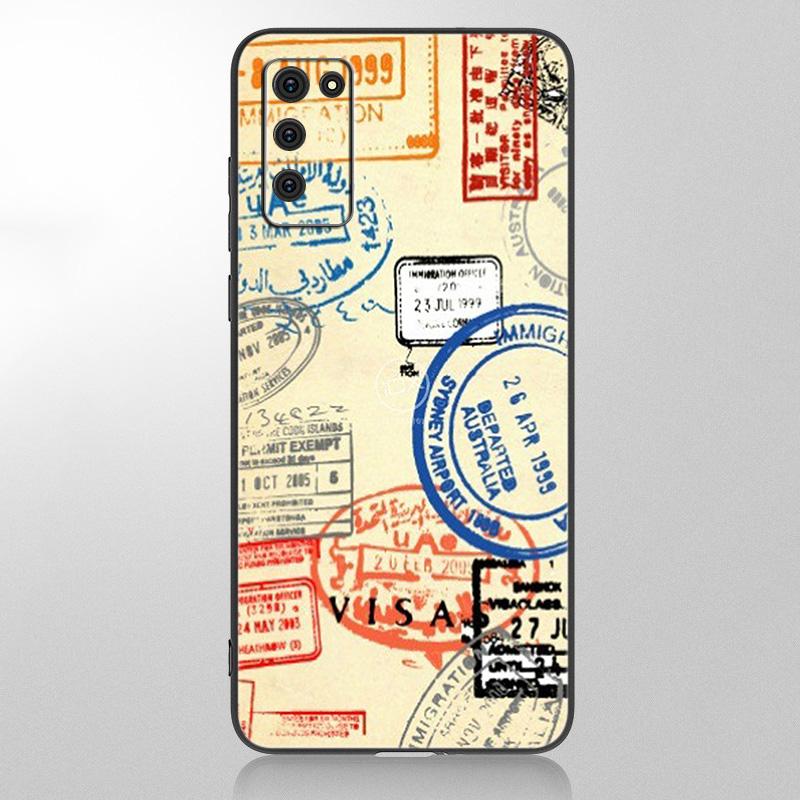 Забавный чехол для телефона с картой путешествий для Samsung Galaxy A12 A02S A22 A32 A52 A72 A71 A51 A41 A31 A21 A11 A50 A70 A10S A20S черный чехол