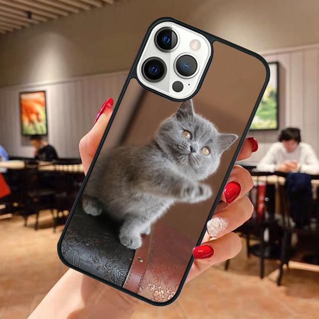 Красивый Серый Британский Короткошерстный Кот Чехол Для Телефона Для iPhone 17 Air 13 12 14 15 16 Чехол Для Apple Pro Max Plus