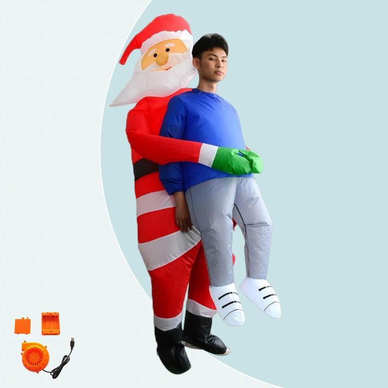 Inflatable Santa Claus Costume Christmas Party Performance Adult Kids Cartoon Character Suit