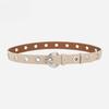 New Punk Style Genuine Leather Belt for Women Matte Fashion Versatile Jeans Decorative Trendy Belt for Women