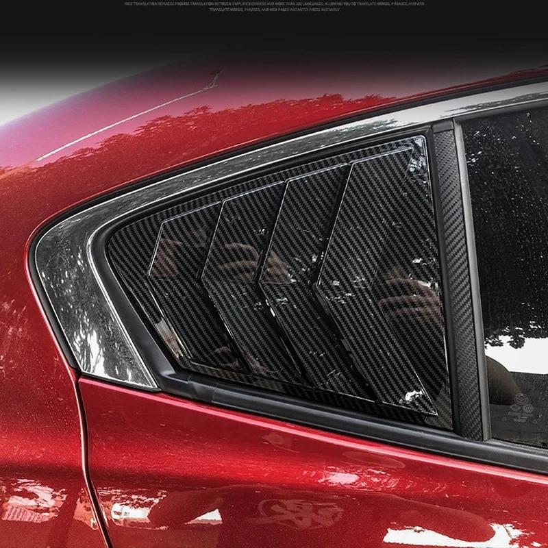 For Mazda 3 Hatchback Sedan Rear Triangle Window Louvers Vent Cover Shutter Trim Frame Car Accessories