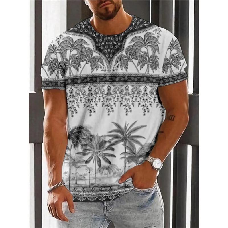 Винтажная этническая футболка с 3D принтом, одежда с круглым вырезом, мужские топы, футболка большого размера с короткими рукавами, летняя свободная мужская уличная одежда, мужская одежда