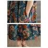 DIMANAF 2025 Summer New Plus Size Vintage Dress Women Casual Long Dress Loose Basic Floral Printing Dress