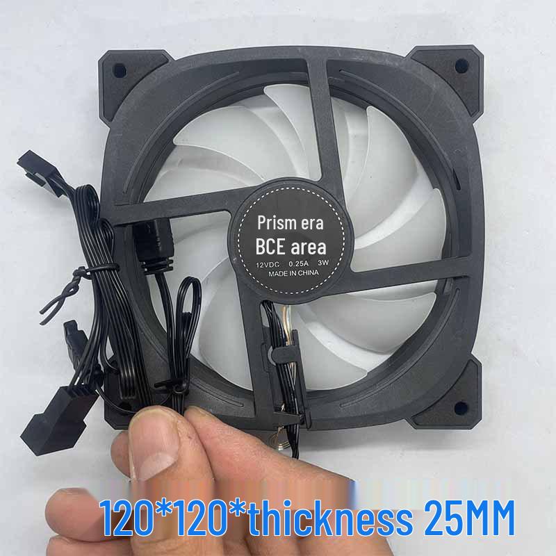 Корпус Prism 12см ARGB Вентилятор охлаждения для ПК, 3-контактный, 12В/5В, Контроль температуры, Бесшумная работа