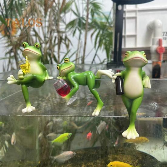 3 шт./компл. Мини-фигурка лягушки-питья, стоящая, сидящая, лежащая, мультяшная лягушка, скульптура из смолы, садовый цветочный горшок, украшение для обнимашек