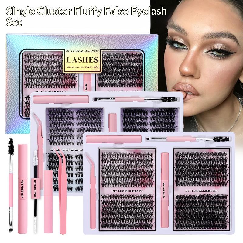 480 Clusters Diy False Eyelashes Clusters Extensions Individual Cluster Natural Segmented With Glue,Remover,Lash Brush,Tweezers