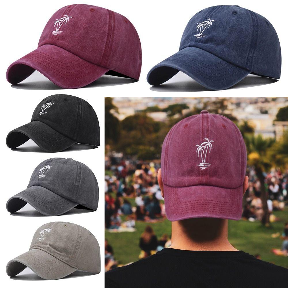 Vintage Distressed Faded Cap Coconut Tree Embroidery Baseball Caps Sunscreen Hats Baseball Hats