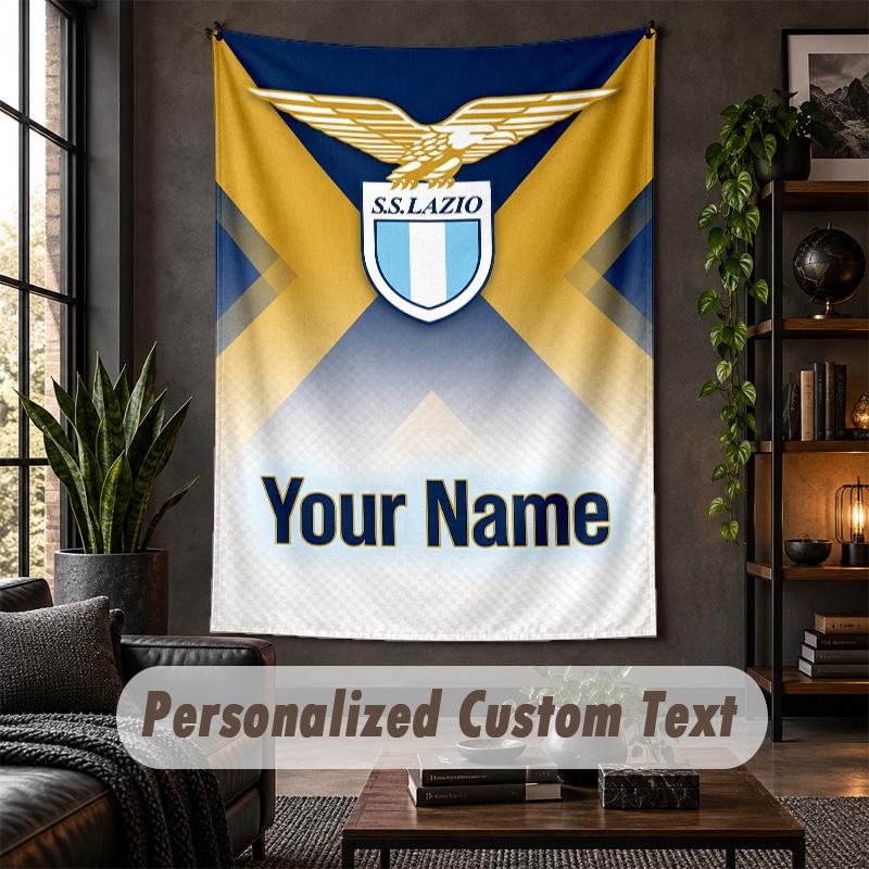 Wall Tapestry Lazio FC Print Custom Name Text Wall Hanging Home Decor