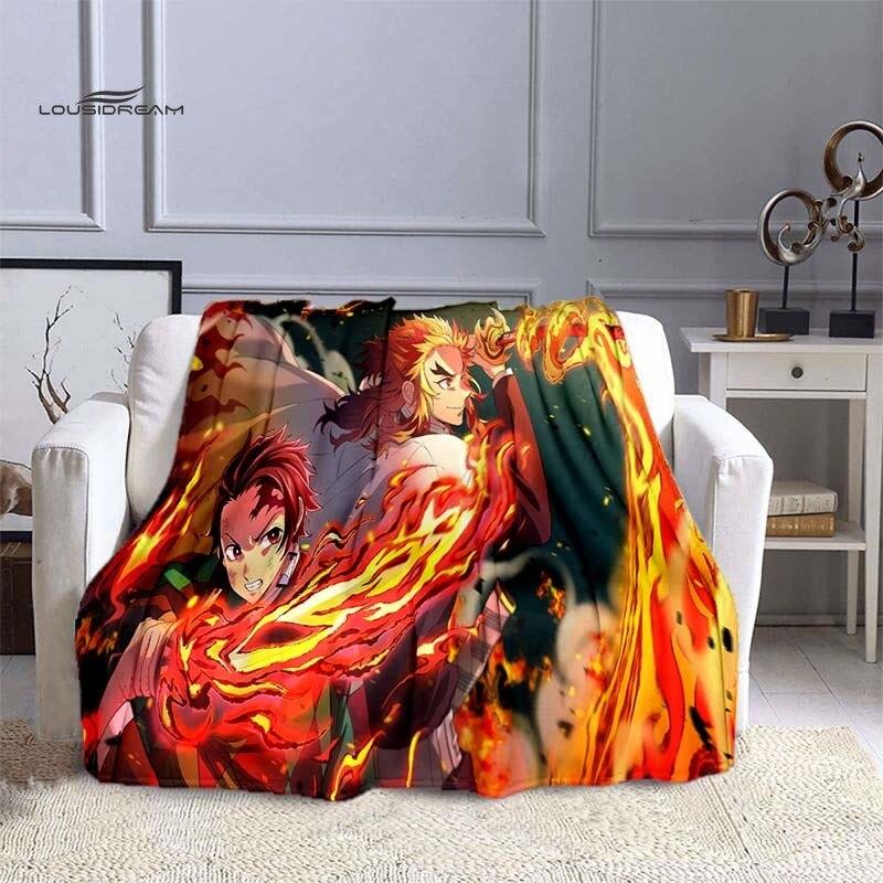 Одеяла LOUSIDREAM Demon Slayer для кроватей, дома, путешествий, взрослых, фланелевое одеяло для дивана, кровати, гостиной, дивана, ребенка, сохраняющее тепло