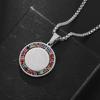 Stainless Steel Colored Zircon Christian Jesus Cross Medal Pendant Necklace Women's Fashion Lucky Amulet Jewelry