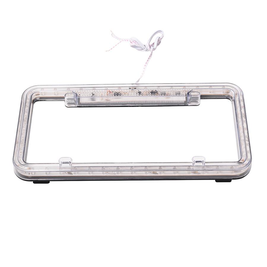 Universal 54 LED 12V Lighting Acrylic Plastic License Plate Cover Frame Kit