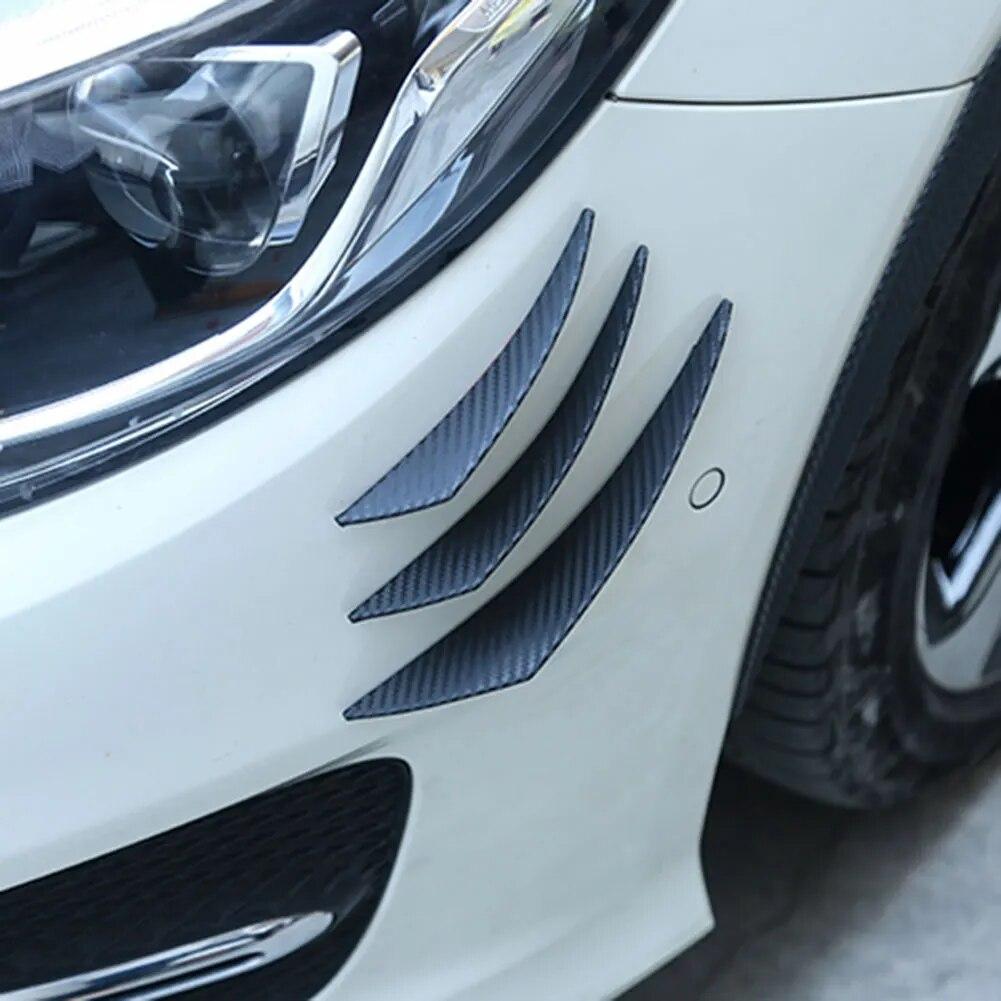 6 шт. черный карбоновый Стайлинг автомобильные аксессуары авто передний бампер резиновый плавник сплиттер спойлер Canard Valence наклейка на тело