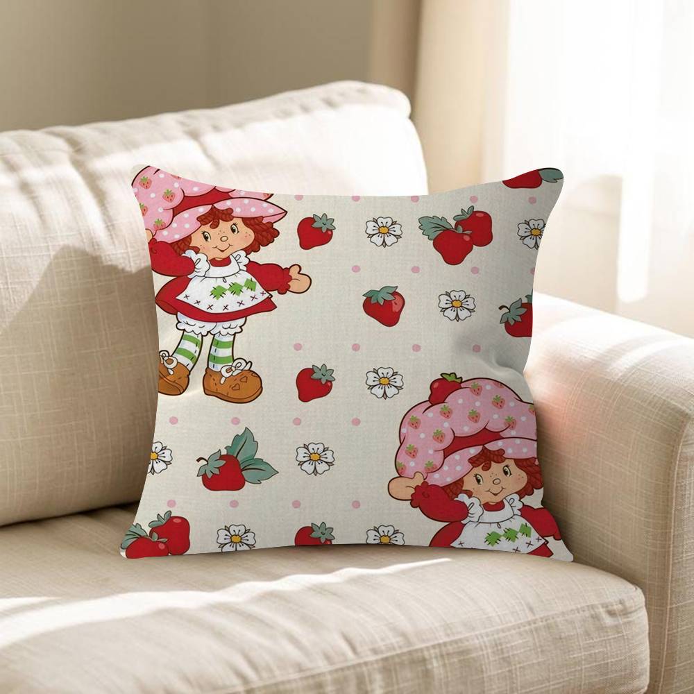 SStrawberry Vintage SShortcake Office Cushion Pillowcase Car Cushion Cover45X45CM Lumbar Pillowcase Sofa Pillowcover
