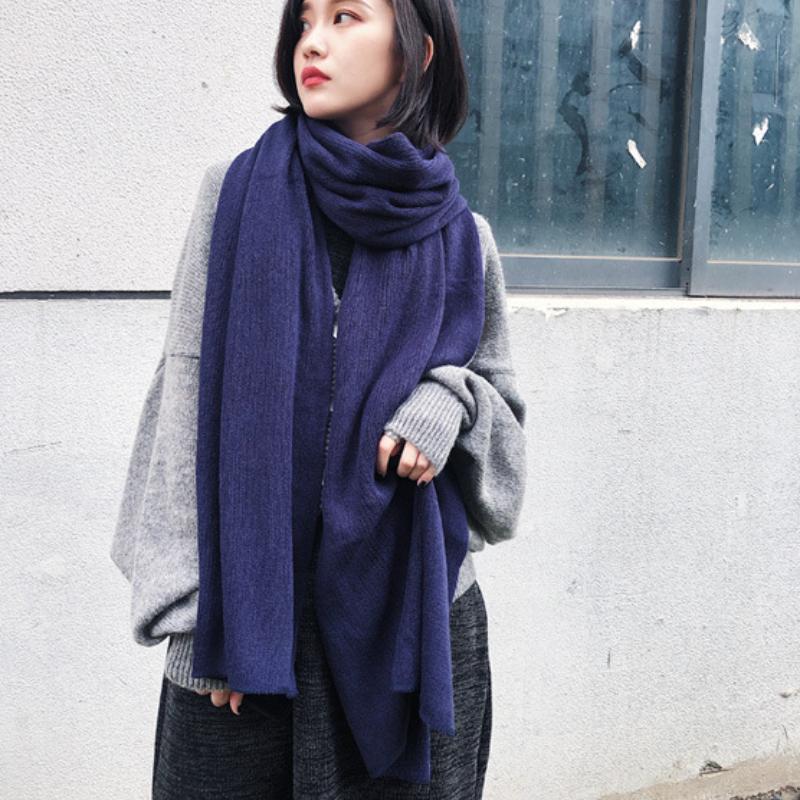 Women's Solid Color Thick Warm Student Couple Scarf New Autumn Winter Female Imitation Cashmere Versatile Scarfs