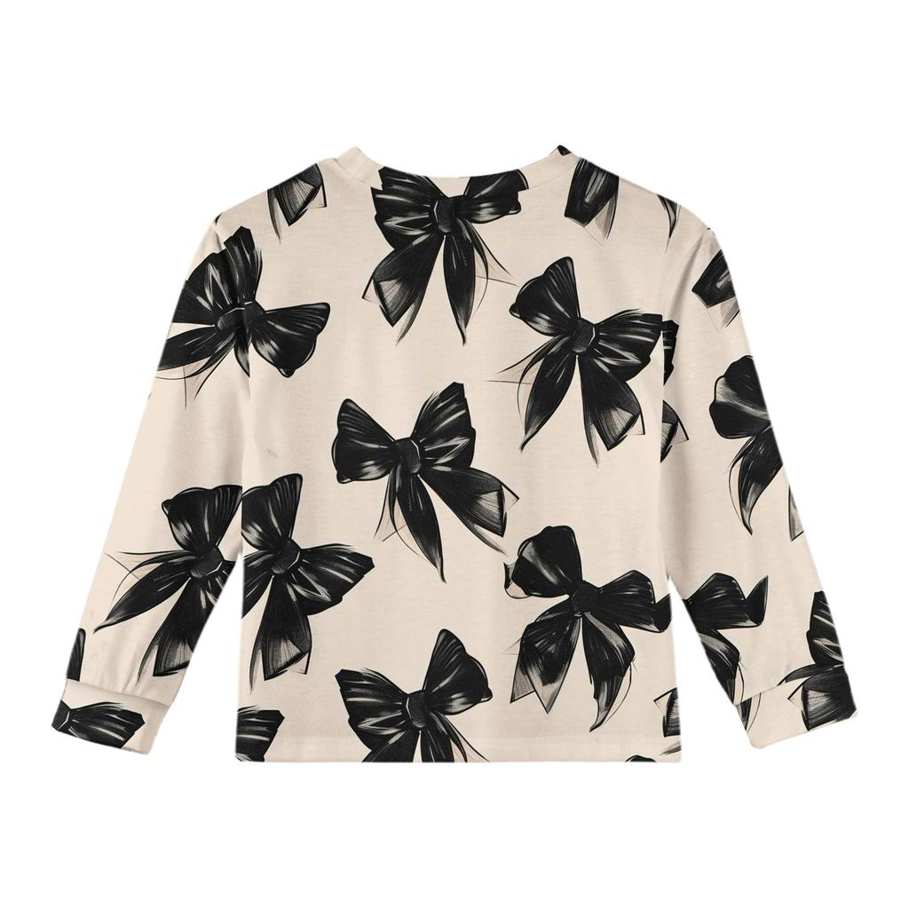 Блузка для девочек с длинным рукавом - Туника с мягкой талией и круглым вырезом