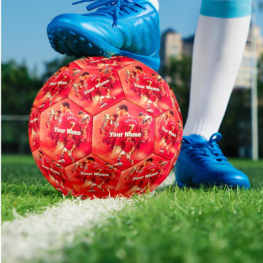 Cristiano Ronaldo Fashion Size 5 Football Wearproof Non‑Slip Soccer Ball For Sports Training Entertainment Use
