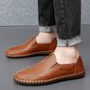 Мужские мокасины коричневые походные туфли мокасины без застежек обувь для вождения повседневная кожаная обувь ручной работы для активного отдыха черные широкие туфли для отца