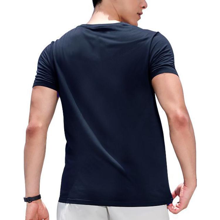 Li Ning T Shirts Men's Black Crew Neck Moderate Straight Fit YTST079-1