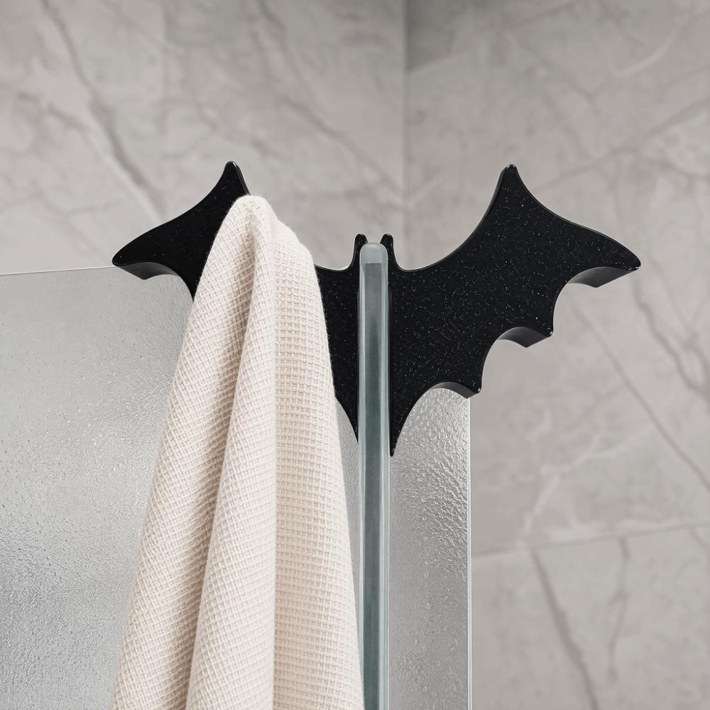 3D Print Halloween Bat Bathroom Hook No-Drill Shower Door Hook Bathing Towel Hanger  Bathroom