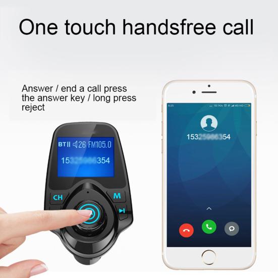 T11 U Disk Tf Card Mp3 Bluetooth-совместимый плеер Hans-Free FM-передатчик Автомобильное зарядное устройство