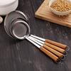 Деревянная ручка из нержавеющей стали фильтр сито для муки дуршлаг ложка кухонная утварь