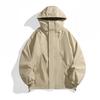 Spring and Autumn Japanese Solid Color Texture Multi-zipper Work Jacket Windproof Waterproof Jacket Hooded Jacket Men