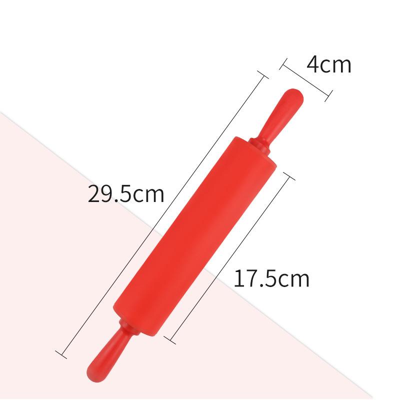 Скалка с пластиковой ручкой, антипригарная силиконовая палочка для замешивания, сахарная лапша, ролик для торта, инструменты для выпечки, валик для теста помадки