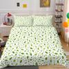 3D Green Leaf Bedding Plant Down Quilt Cover and Pillowcase 2 or 3 Pieces of Microfiber Fabric with Zipper Washable Super Soft Home Decoration