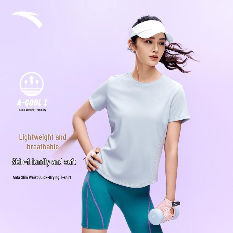 Anta Women's Quick-Dry Slim Waist Sports T-Shirt