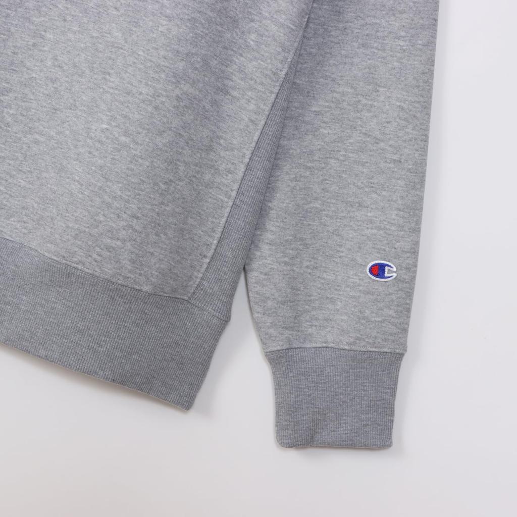 Long Round Antibacterial and Heat Graphic Logo TECH TERRY Crew Neck Oxford L [Champion] Sweatshirt, Sleeve, Neck, Deodorizing, Stretch, Retention,