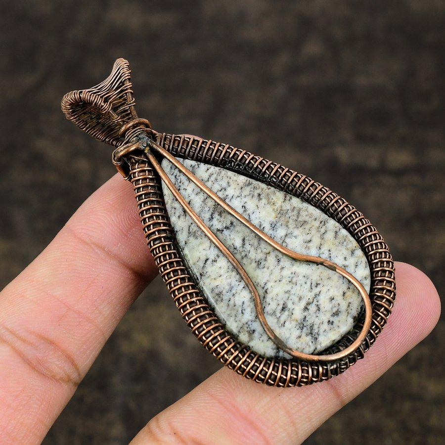 Натуральный азурит K2, подарочная подвеска ручной работы из медной проволоки, 2,84 дюйма, h4c13