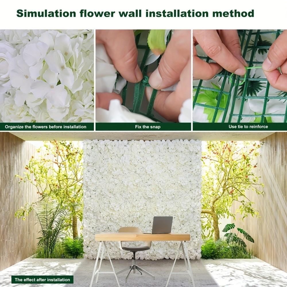 33x33cm Panel Rose Flower Wall 3D Rose Artificial Flower Backdrop  Birthday Party