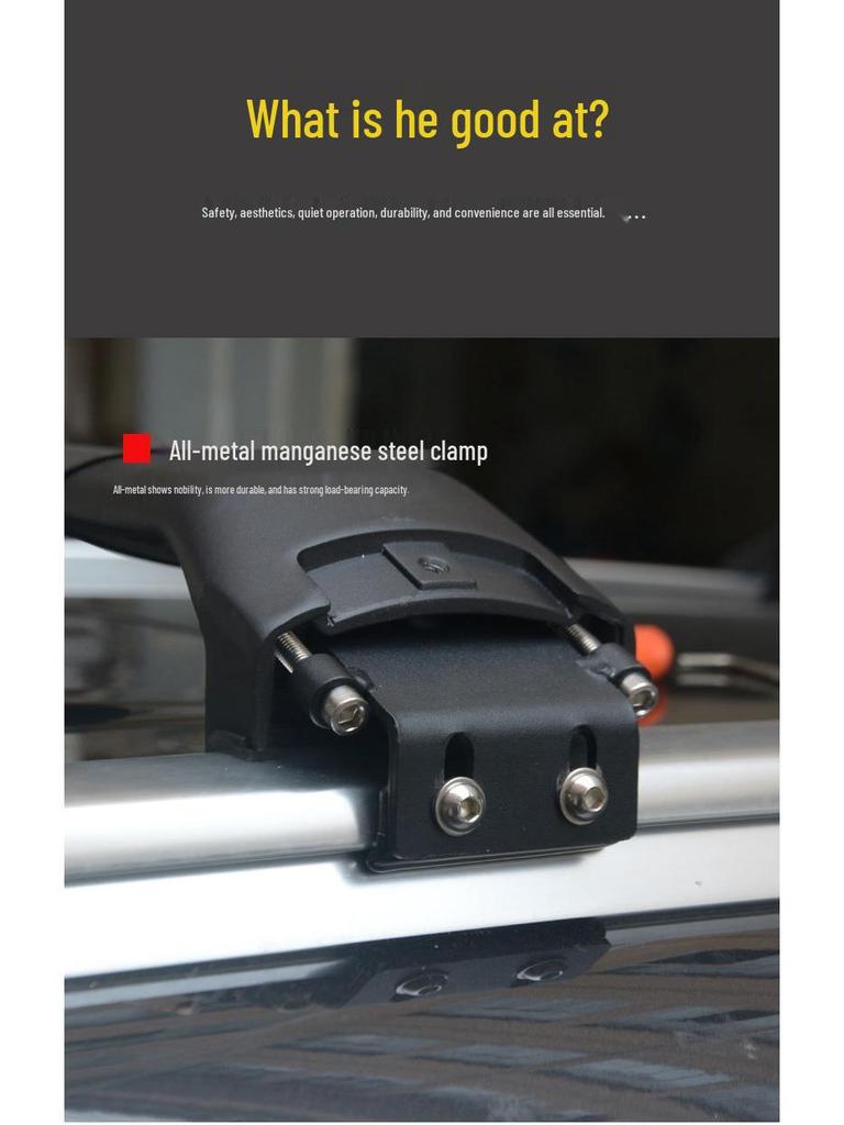 Aluminum Alloy Roof Rack for SUV Off-Road Vehicles with Thickened All-Metal Crossbar and Vise-Type Clamp for Xiaolong Menglong VV5.