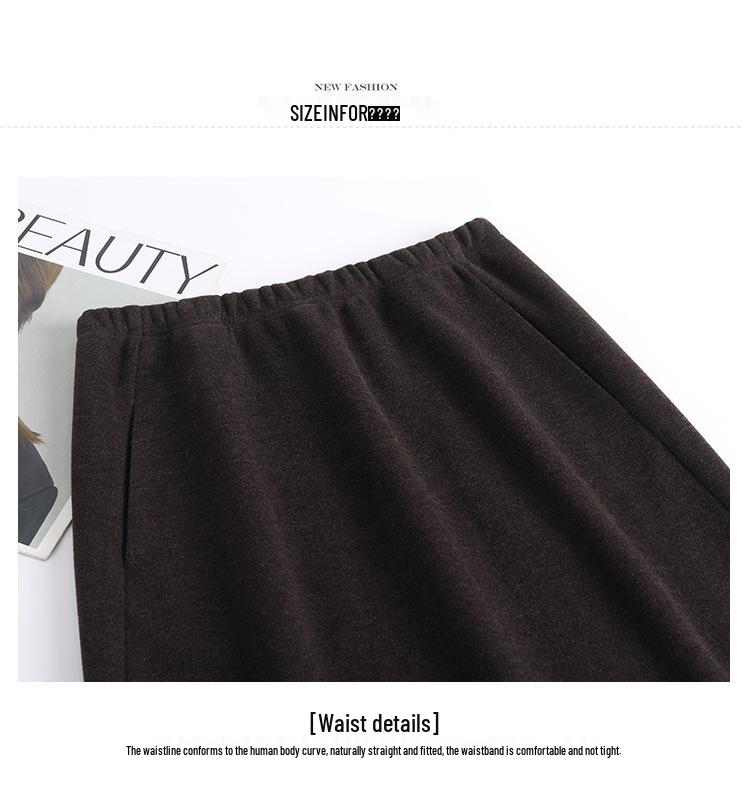 Women's Winter 2025 Woolen Plaid High-Waisted Korean A-Line Mid-Length Skirt - Slim-Fit, Belly-Flattering Umbrella Design