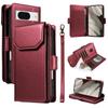 For Google Pixel 8 Case with Multi-Card Holder and Strap PU Leather Phone Cover Stand
