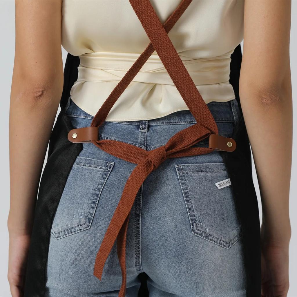 Новые модные кухонные фартуки для женщин и мужчин, рабочий фартук для шеф-повара для гриля, ресторана, бара, кафе, красоты, маникюра, студии, униформа