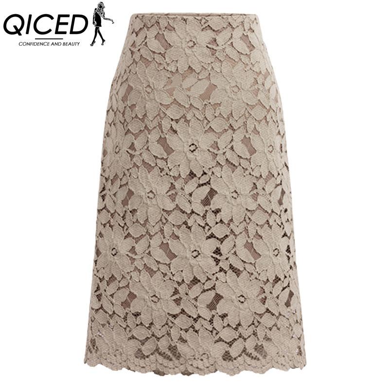 QICED Women's Fashion Casual Solid Color Print Summer Spring Skirt