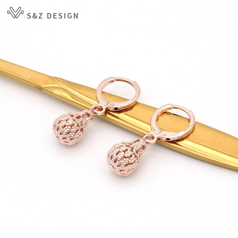 Элегантные модные винтажные богемные полые серьги цвета розового золота для женщин, ювелирные изделия, подарок для девочек