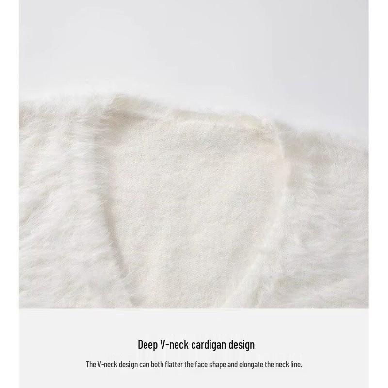 Мужской ретро кардиган-свитер с V-образным вырезом Осень/Зима 2025 - Повседневная вязаная верхняя одежда однотонная с расслабленной атмосферой.