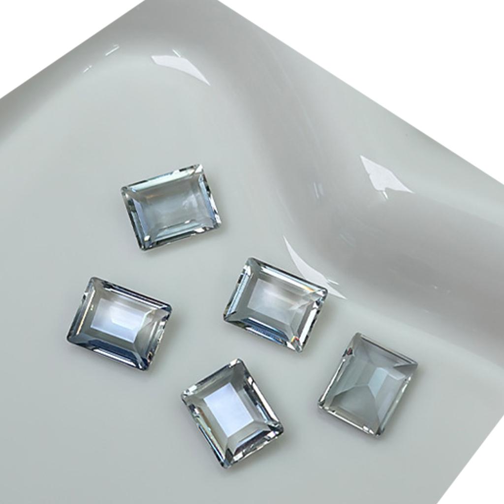 10 Pcs Nail Rhinestones Nail Crystal Gems Rectangular Nail Charms Clear Nail Art Charms Nail Art Decorations for Women