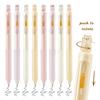 4 шт. Креативная гелевая ручка в стиле кошки Мультяшный дизайн Hami Cat Вращающийся дизайн 0,5 мм Быстросохнущие чернила черного цвета Ручка для письма Нажимной зажим для ручки A7988
