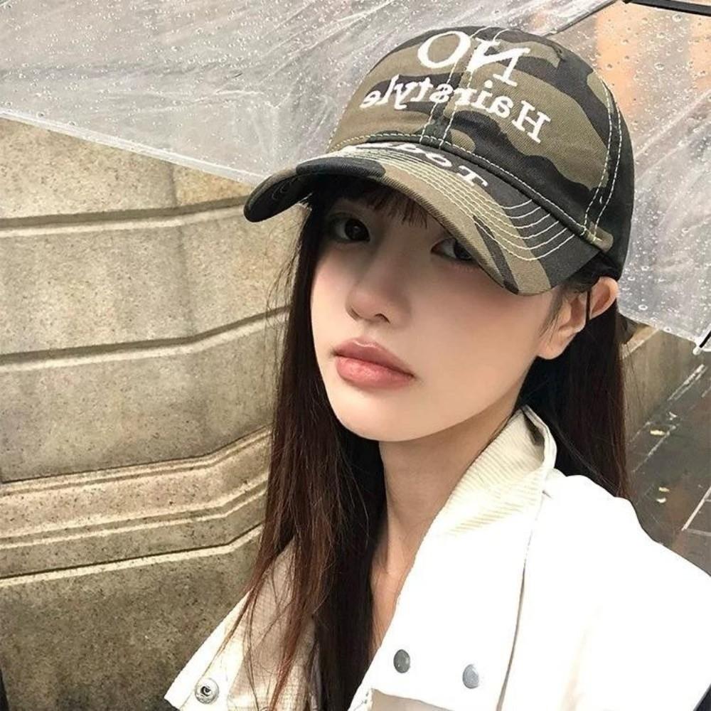 Vintage Camouflage Baseball Cap Adjustable Sunscreen Hats Embroidery Baseball Hats Outdoor Sports