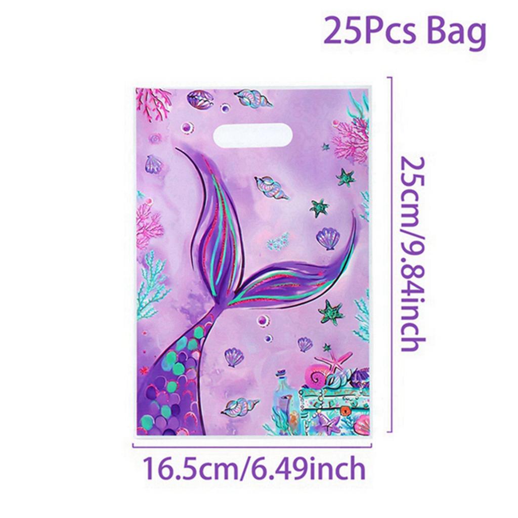 Пластиковые пакеты для сладостей для вечеринки в стиле русалочки, пакеты для конфет и подарков с хвостом русалки для дня рождения в стиле русалочки, декорация для вечеринки «Под водой», сувенир для детского душа