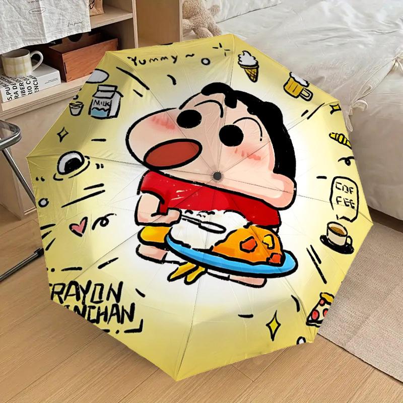 1pc Crayon Shin-chan Automatic Folding Umbrella] Durable Iron Frame & Rod, Portable Folding, Makes a Great Holiday Gift yy251016243