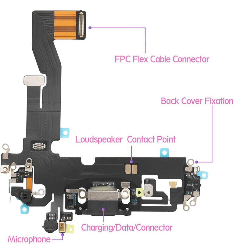Charging Port Flex Replacement For iPhone 11 12 Mini Pro Max USB Charger With Microphone Connector Flex Cable
